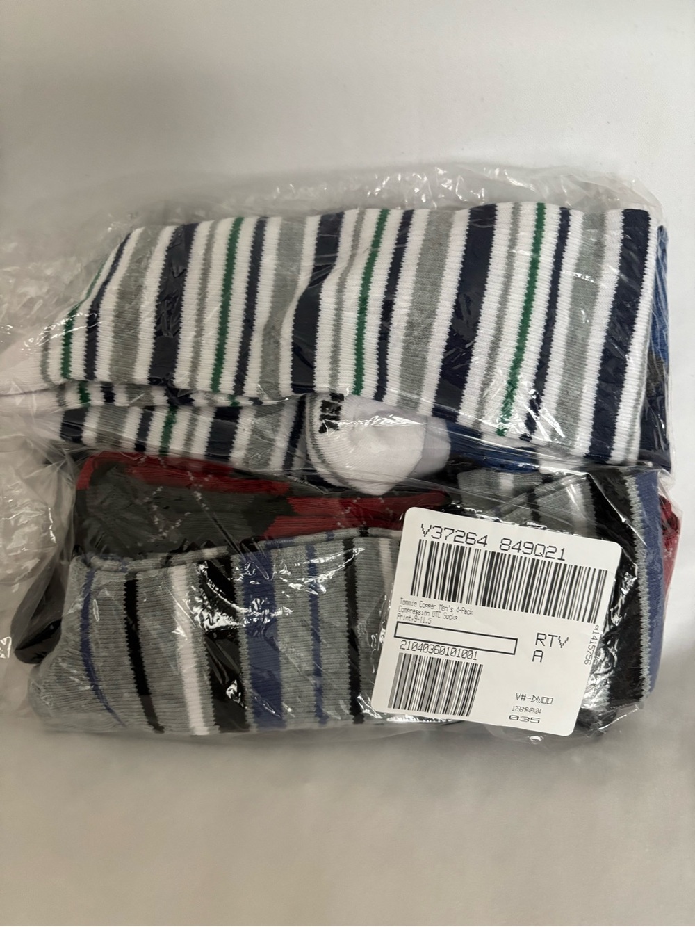 Tommy Conner 4-Pack Compression Crew Socks - White, Navy, Gray & Black